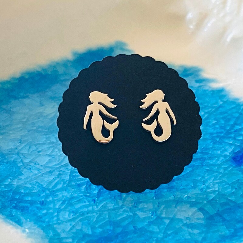 Sterling Mermaid post earrings