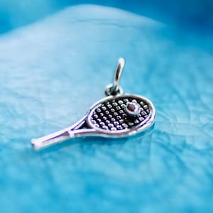 Tennis Racket Charm - Tennis Charm - Sterling Silver Charm - Tennis Lover - Tennis Gift - Add On Charm - Tennis Jewelry