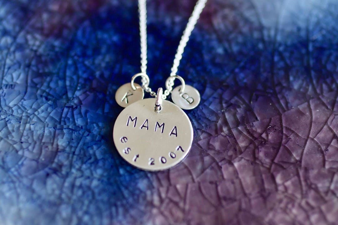 Mama Necklace Initials Mom Necklace Mom Necklace New Mom Gift Mommy