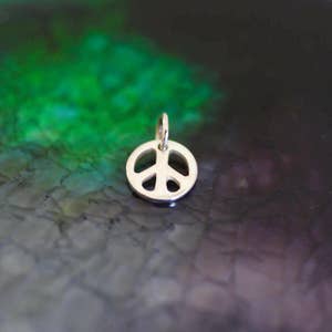 Peace Sign Charm - Sterling Silver Peace Sign - Hippie Theme - Peace Jewelry - Charm Add On - Peace Sign - Peace Theme - Hippie Jewelry