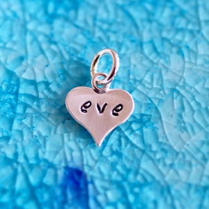Mini Heart Charm Heart Charm Personalized Charm Initial Charm Number Charm Sterling Silver Heart image 1