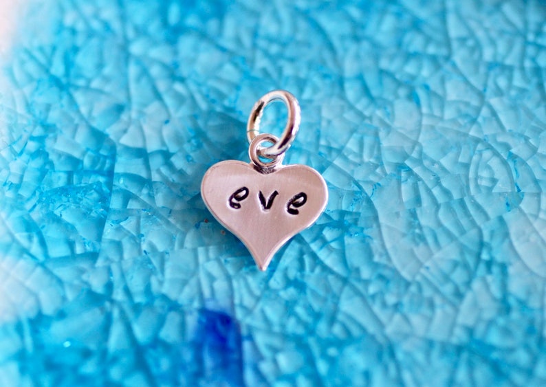 Mini Heart Charm Heart Charm Personalized Charm Initial Charm Number Charm Sterling Silver Heart image 1