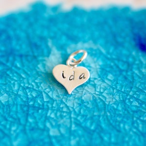 Mini Heart Charm Heart Charm Personalized Charm Initial Charm Number Charm Sterling Silver Heart image 3