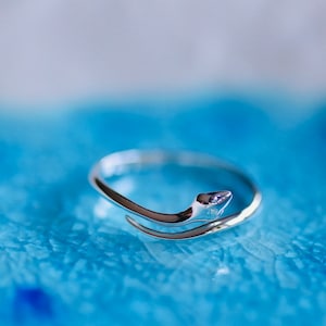 Sterling Silver Snake Ring - Snake Ring- Silver Snake Adjustable Ring - Snake Jewelry -  Snakes - Snake Lover Gift - Serpent Ring