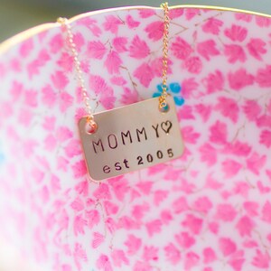 Mama Necklace Gold Mom Necklace Mom Necklace New Mom Gift Mommy Necklace Gifts For Mom Rectangle Charm Mama Jewelry Mom Gift image 2