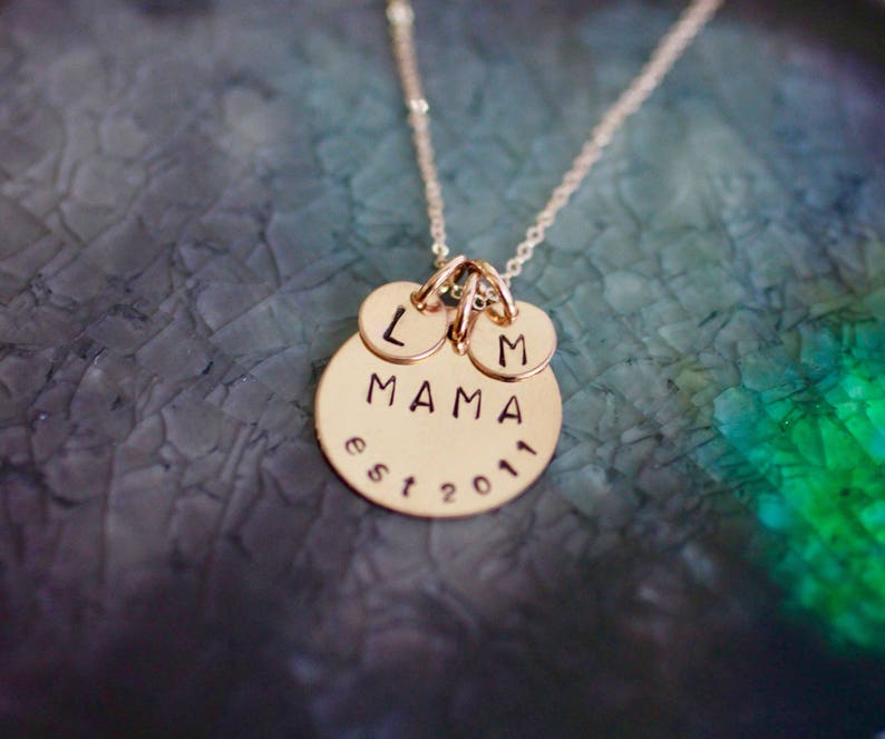 Mama Necklace Rose Gold Mom Necklace Mom Necklace New Etsy