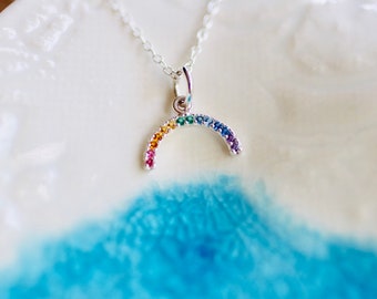 Rainbow Necklace - Rainbow Charm - Lucky Charm - Lucky Charm Necklace -  LGBT Jewelry - Pride Jewelry - Femme Jewelry - Rainbow Jewelry -