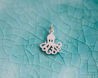 Octopus Charm,  Sterling Silver Octopus Charm, Beach Theme Charm, Ocean Charm, Ocean Lover, Beach Jewelry, Sea Charm, Animal Charm