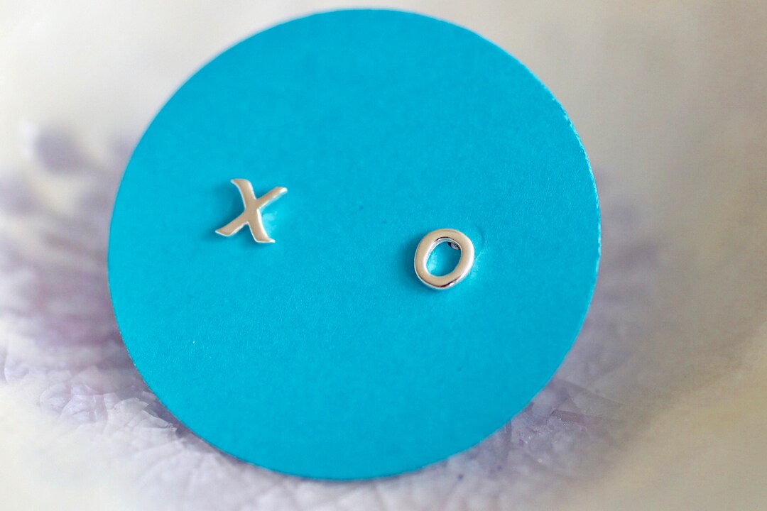 X O Earrings Sterling Silver Studs Hugs and Kisses Post Earrings