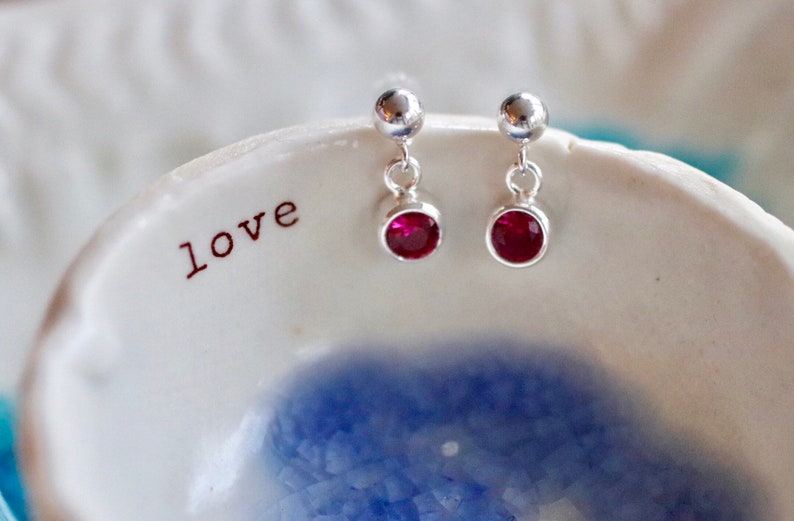 Birthstone Earrings Dangle Earrings Little Girl Earrings Etsy