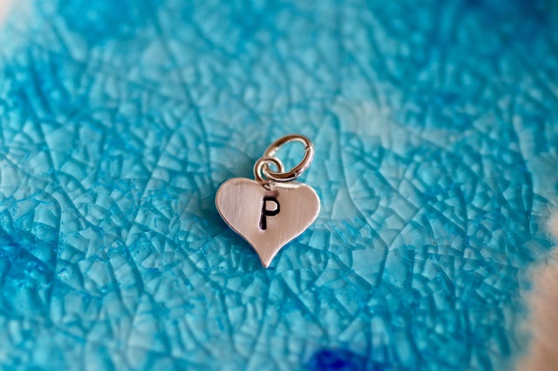 Mini Heart Charm Heart Charm Personalized Charm Initial Charm Number Charm Sterling Silver Heart image 2