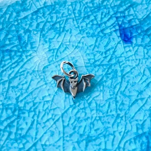 Sterling Silver Bat Charm - Mini Bat - Realistic Bat Charm - Bat Lover Gift - Bat Jewelry - Animal Charms - Animal Themed Jewelry
