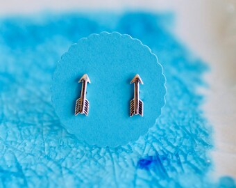 Mini Arrow Earrings -Sterling Silver Stud Earrings -Stud Earrings - Arrow Jewelry - Arrow Earrings - Sterling Silver Post Earrings