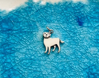 Labrador Charm - Lab Dog Charm - Sterling Silver Dog Charm - Puppy Charm - Dog Lover Gift - Dog Jewelry - Dog Owner Gift - Dog Lover
