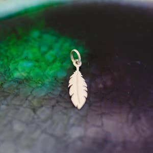 Feather Charm - Bird Feather - Feather Pendant - Feather Jewelry - Feather - Nature Jewelry -Silver Feather - Boho Jewelry - Boho Charm