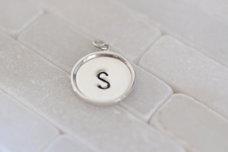 Mommy Jewelry Sterling Silver Initial Charm Large Initial Charm Gift For Her Monogram Charm- Personalized Charm Initial Charm