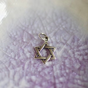 Star of David Charm Sterling Silver Star Jewish Star Charm Religious Jewelry Star Charm Star Of David Religious Charm image 1