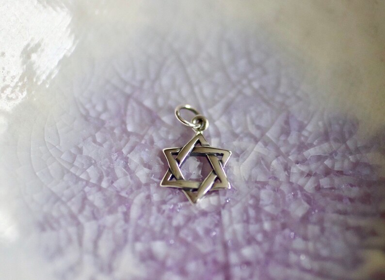 Star of David Charm Sterling Silver Star Jewish Star Charm Religious Jewelry Star Charm Star Of David Religious Charm image 1