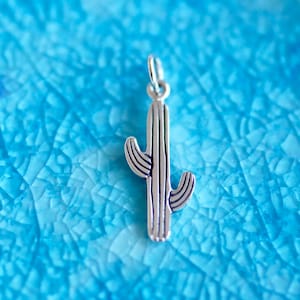 Cactus Charm - Cactus Jewelry- Sterling Silver Cactus - Silver Charm - Cactus Theme - Cactus Gift - Charms - Charm Bracelet