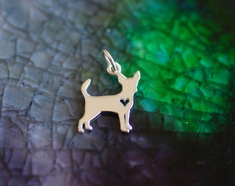 Chihuahua Dog Charm - Dog Love Charm - Dog Lover Gift - Sterling Silver Puppy Charm - Chihuahua Charm - Chihuahua Owner Gift - Dog Charm