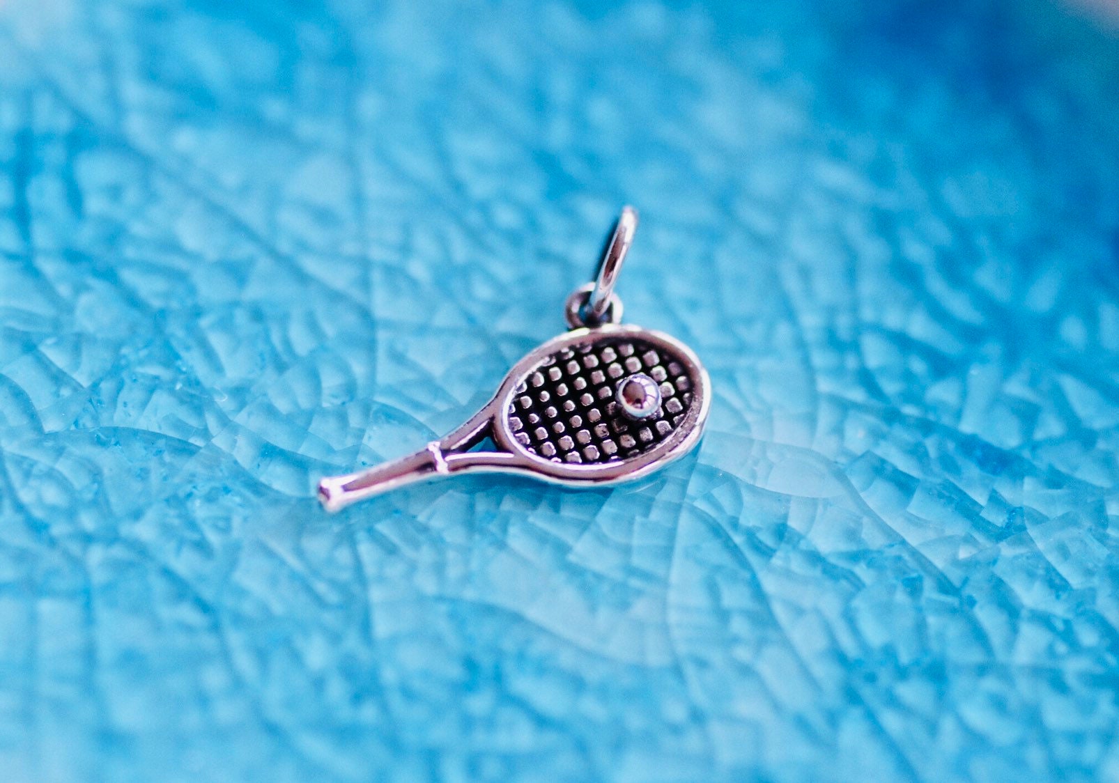 Tennis Racket Charm Necklace Tennis Charm Sterling Silver Etsy Australia