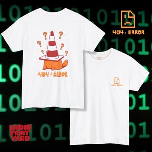 Rolig kattprogrammerare 404-feltröja, IT-supportgåva, pixelkonstdesign
