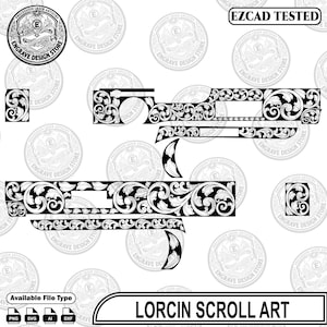 Lorcin Scroll lasergravyrkonst .Ai / svg / png / dxf alla format är tillgängliga.