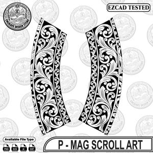 P - Mag Scroll Laser Engraving Art .Ai / svg / png / dxf all formats are available.