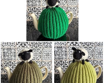 Hand knitted sheep tea cosy