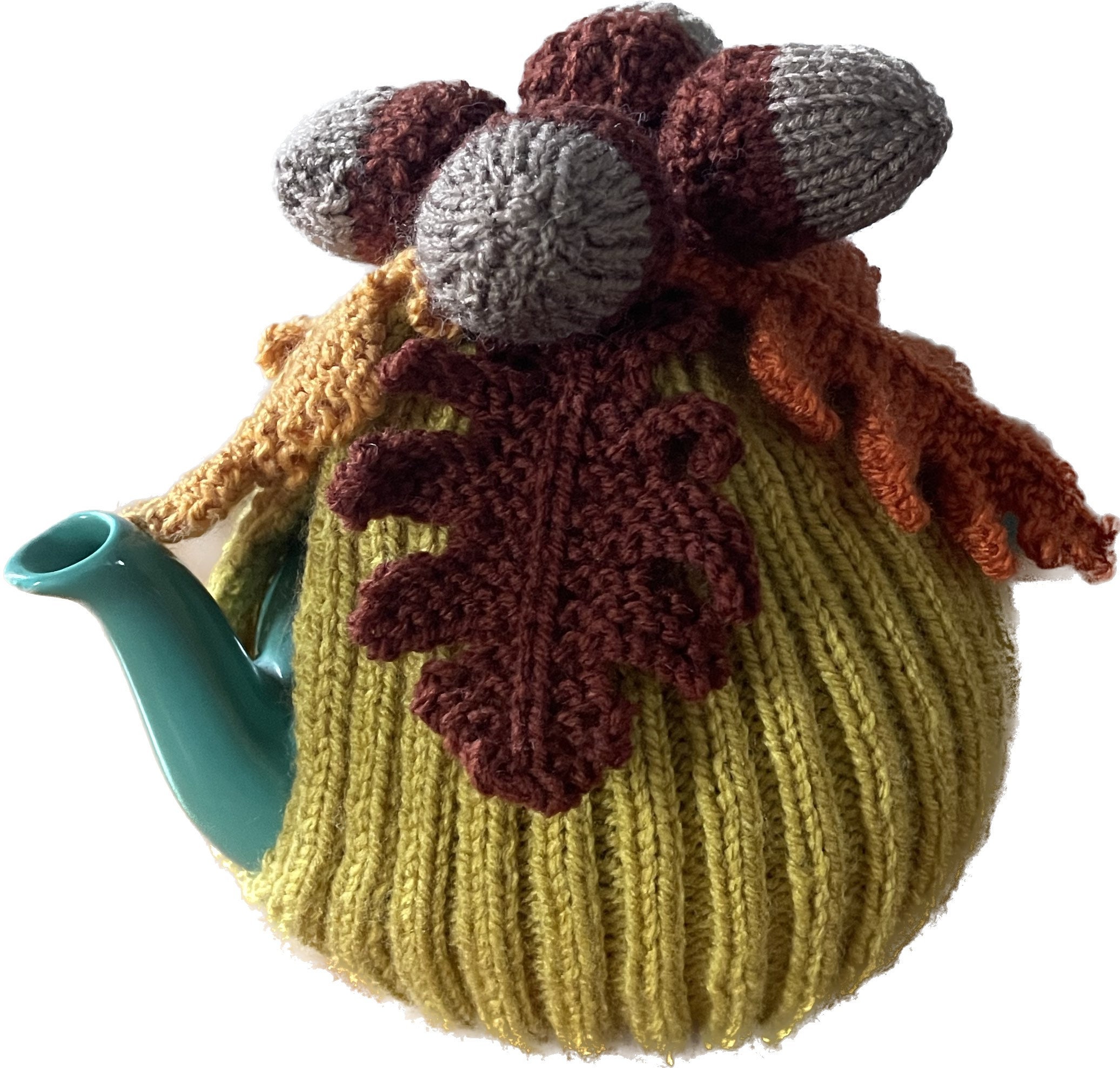Hand Knitted acorns and Oak Leaves Tea Cosy Etsy UK