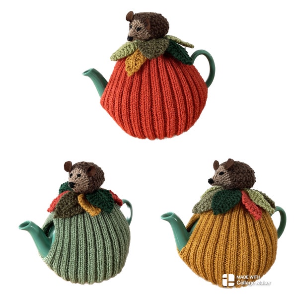 Hand knitted hedgehog tea cosy