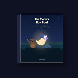 The Moon's Slow Boat - printable bedtime picture book | Instant Download | Printable PDF image 2