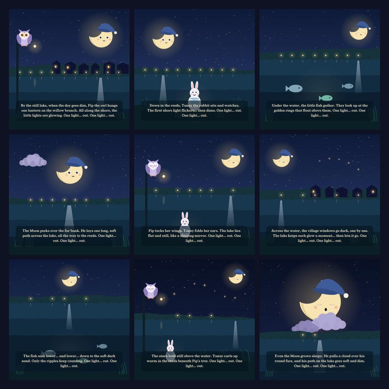 Lantern by the Lake - printable bedtime picture book | Instant Download | Printable PDF image 4