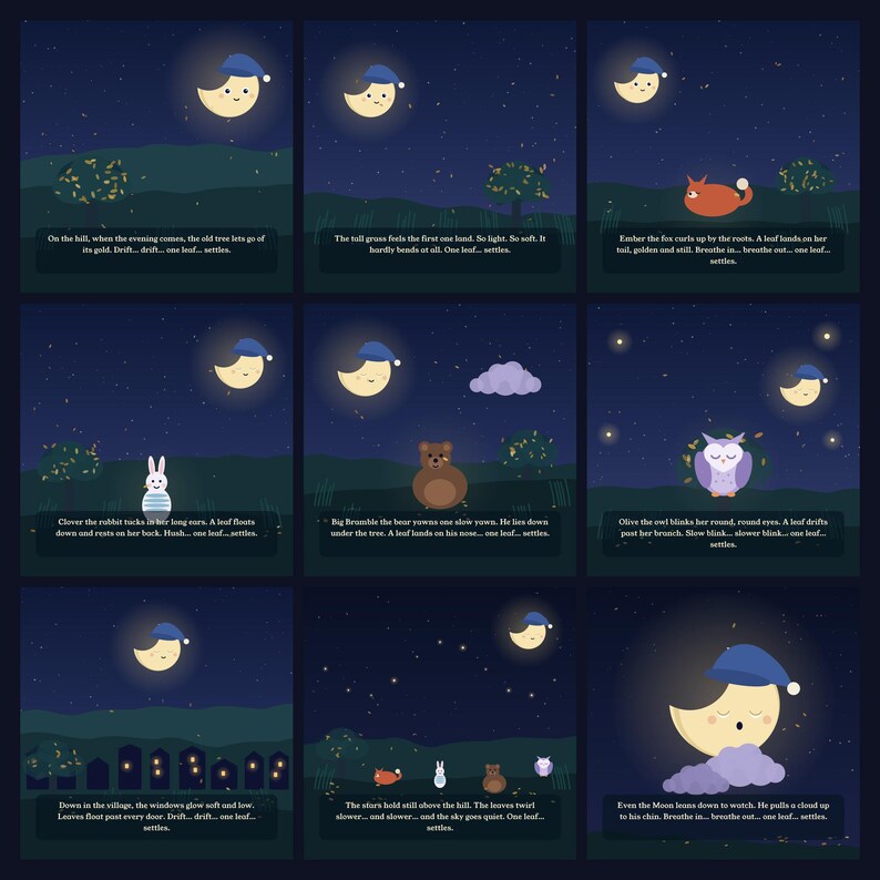 Blanket of Leaves - printable bedtime picture book | Instant Download | Printable PDF image 4