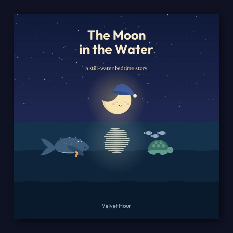 La Luna en el Agua - Libro ilustrado para la hora de dormir (imprimible) / Descarga instantánea / PDF imprimible imagen 1