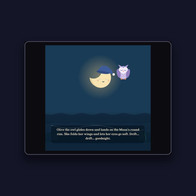 The Moon's Slow Boat - printable bedtime picture book | Instant Download | Printable PDF image 3