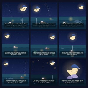 Wren and the Star-Boat - printable bedtime picture book | Instant Download | Printable PDF image 4