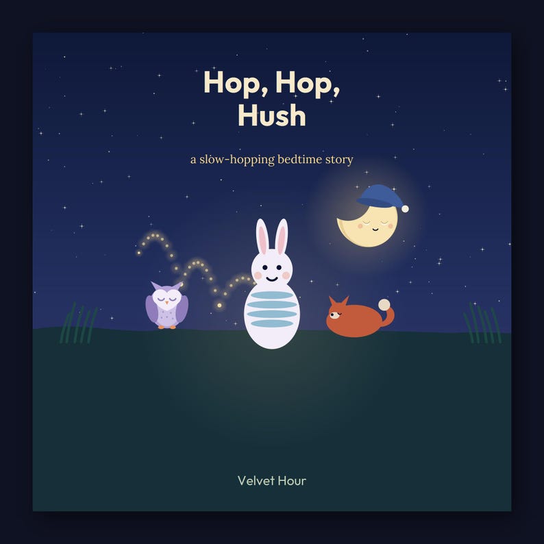 Hop, Hop, Hush - printable bedtime picture book | Instant Download | Printable PDF image 1
