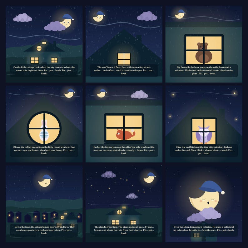 La lluvia que zumbaba - libro ilustrado para la hora de dormir (imprimible) / Descarga instantánea / PDF imprimible imagen 4