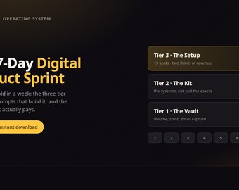 The 7-Day Digital Product Sprint - launch system | Instant Download | PDF and Templates