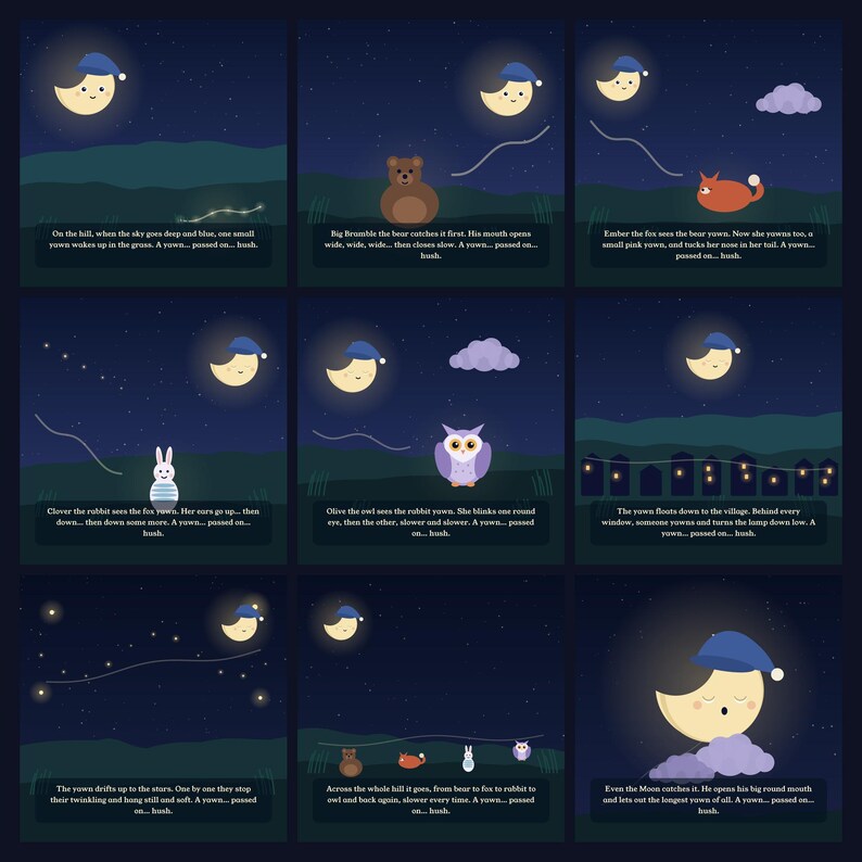 The Longest Yawn - printable bedtime picture book | Instant Download | Printable PDF image 4
