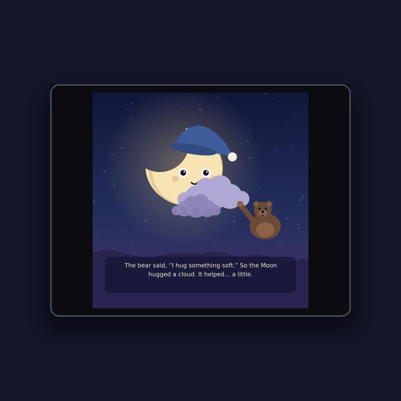 La Luna que no podía dormir - Libro ilustrado para la hora de dormir (imprimible) / Descarga instantánea / PDF imprimible imagen 3
