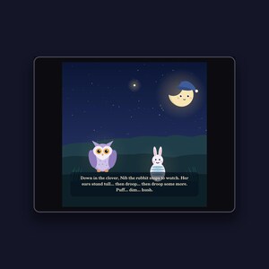 The Owl Who Blew Out the Stars - printable bedtime picture book | Instant Download | Printable PDF image 3