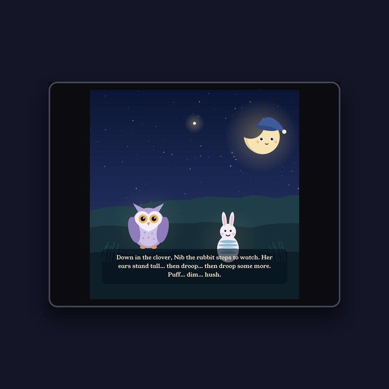 The Owl Who Blew Out the Stars - printable bedtime picture book | Instant Download | Printable PDF image 3