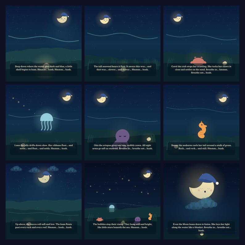 The Humming Shell - printable bedtime picture book | Instant Download | Printable PDF image 4