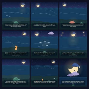 The Turtle Who Counted Waves - printable bedtime picture book | Instant Download | Printable PDF image 4