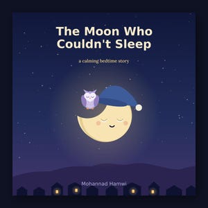 La Luna que no podía dormir - Libro ilustrado para la hora de dormir (imprimible) / Descarga instantánea / PDF imprimible imagen 1