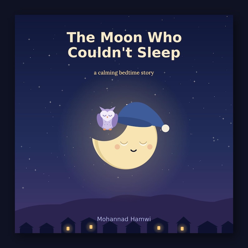 La Luna que no podía dormir - Libro ilustrado para la hora de dormir (imprimible) / Descarga instantánea / PDF imprimible imagen 1