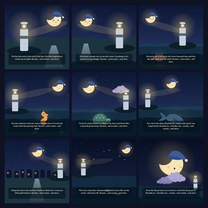 The Sleepy Lighthouse - printable bedtime picture book | Instant Download | Printable PDF image 4