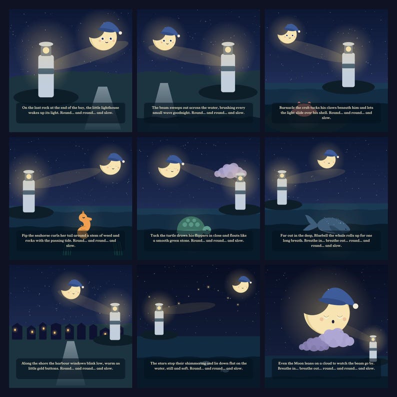 The Sleepy Lighthouse - printable bedtime picture book | Instant Download | Printable PDF image 4
